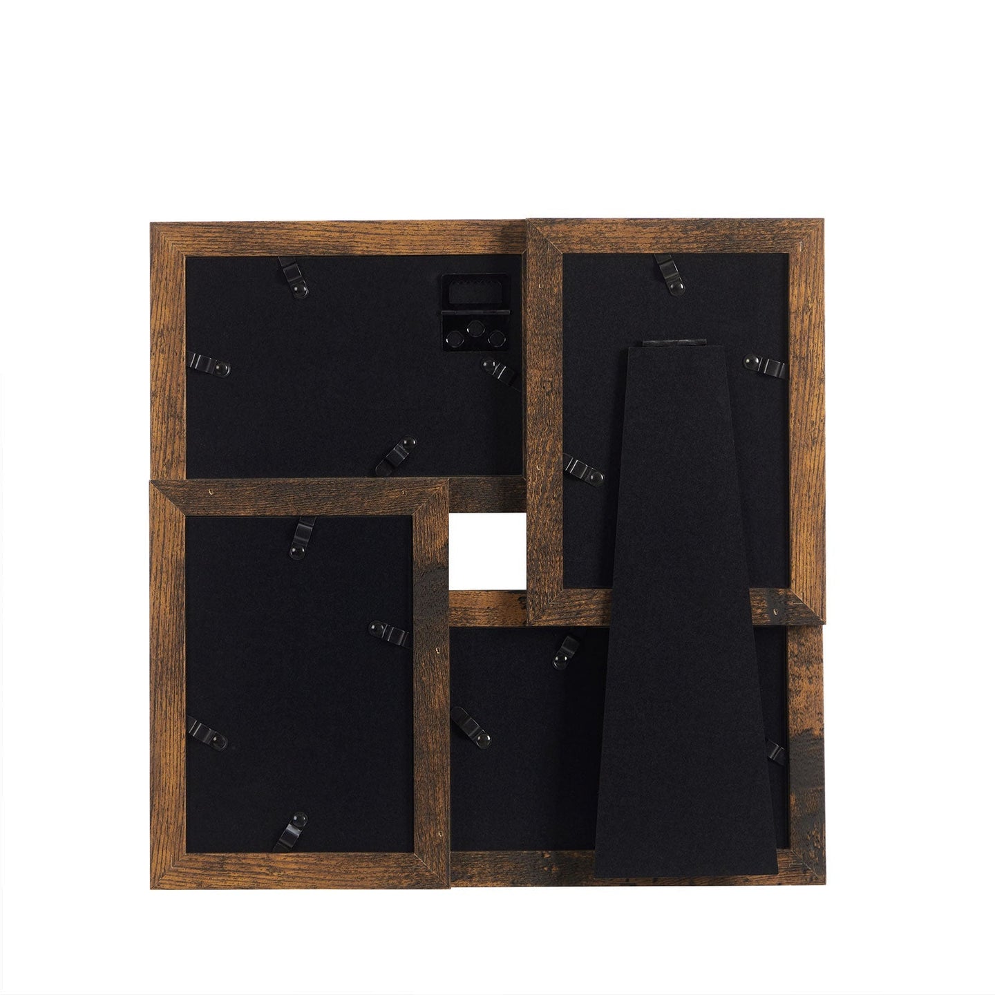 Collage Picture Frames - Wood Grain - Rustic Brown - Wall Mounted Display for 4x6 Photos