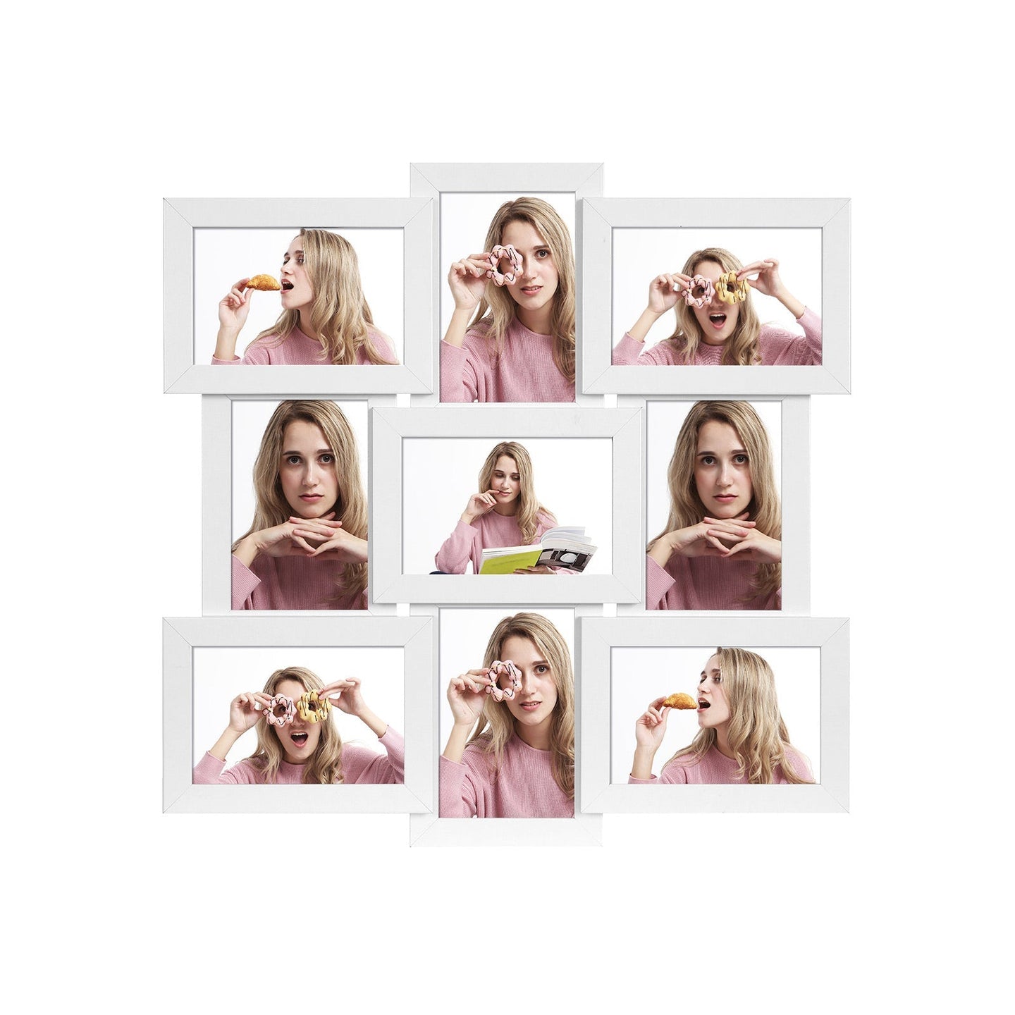 Picture Frame Collage - MDF - White - Holds 9 Photos (10 x 15 cm)