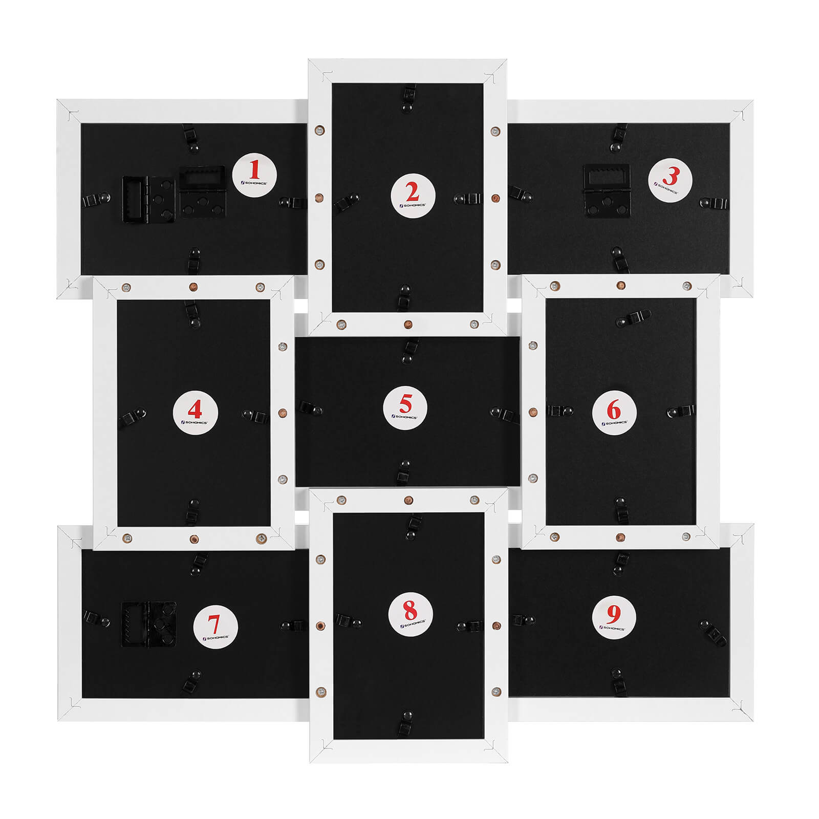 Picture Frame Collage - MDF - White - Holds 9 Photos (10 x 15 cm)