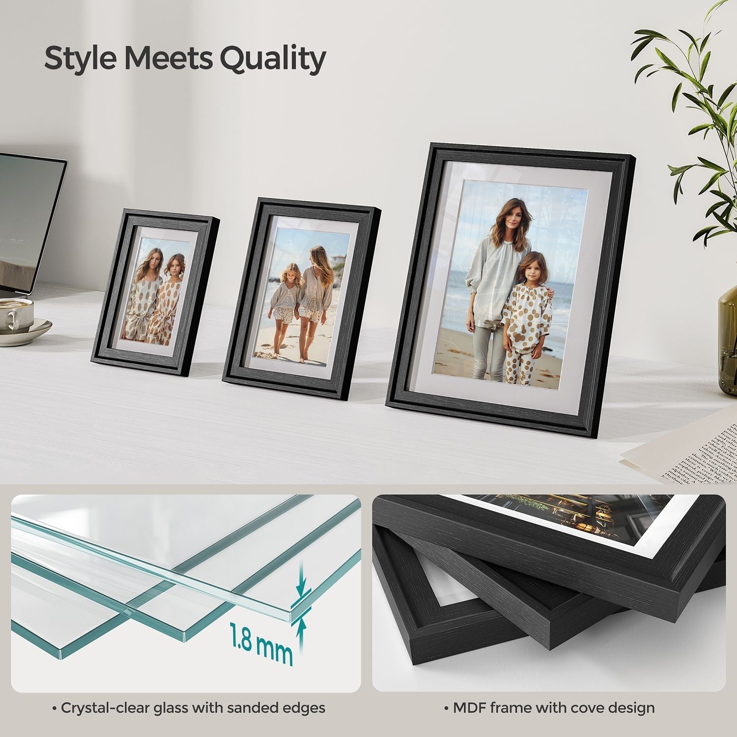 Picture Frames Set - MDF - Various Sizes