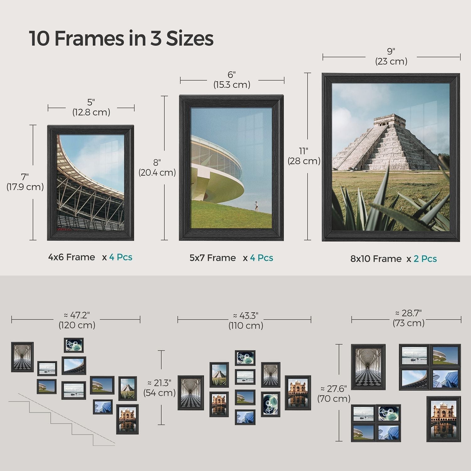 Picture Frames Set - MDF - Various Sizes