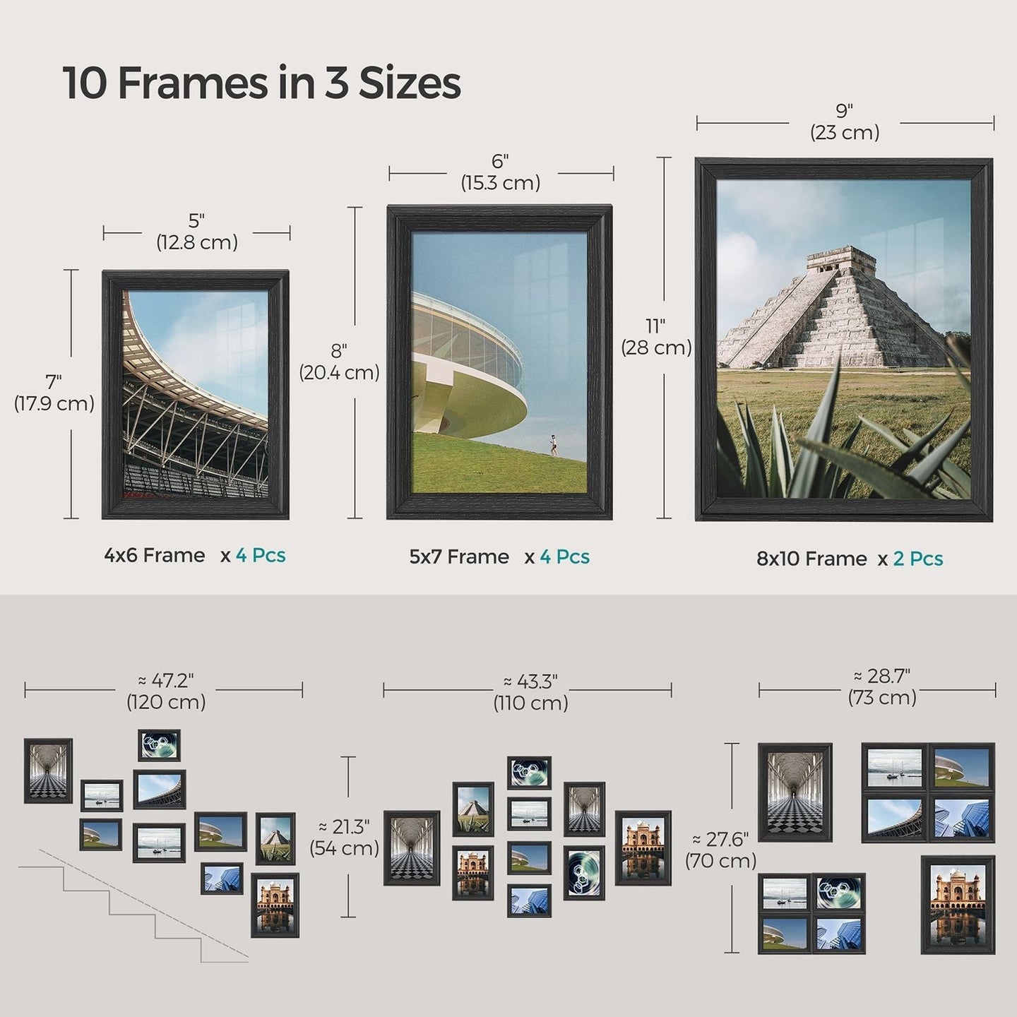 Picture Frames Set - MDF - Various Sizes
