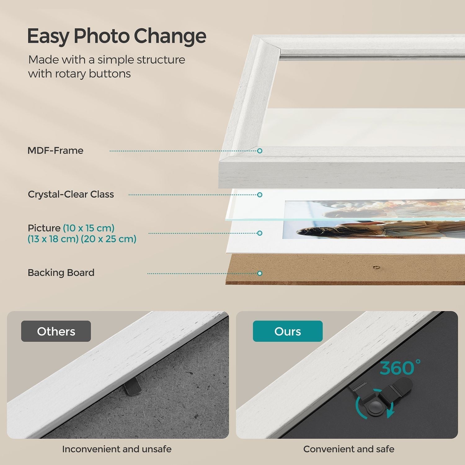Picture Frames Set - MDF - Various Sizes