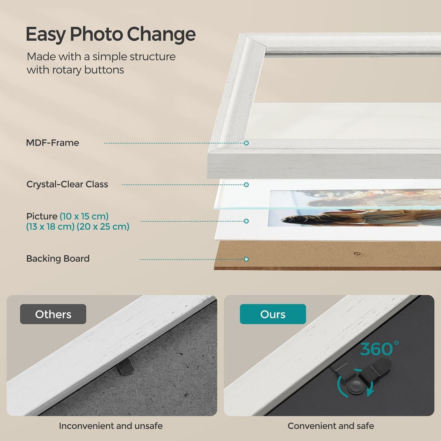 Picture Frames Set - MDF - Various Sizes