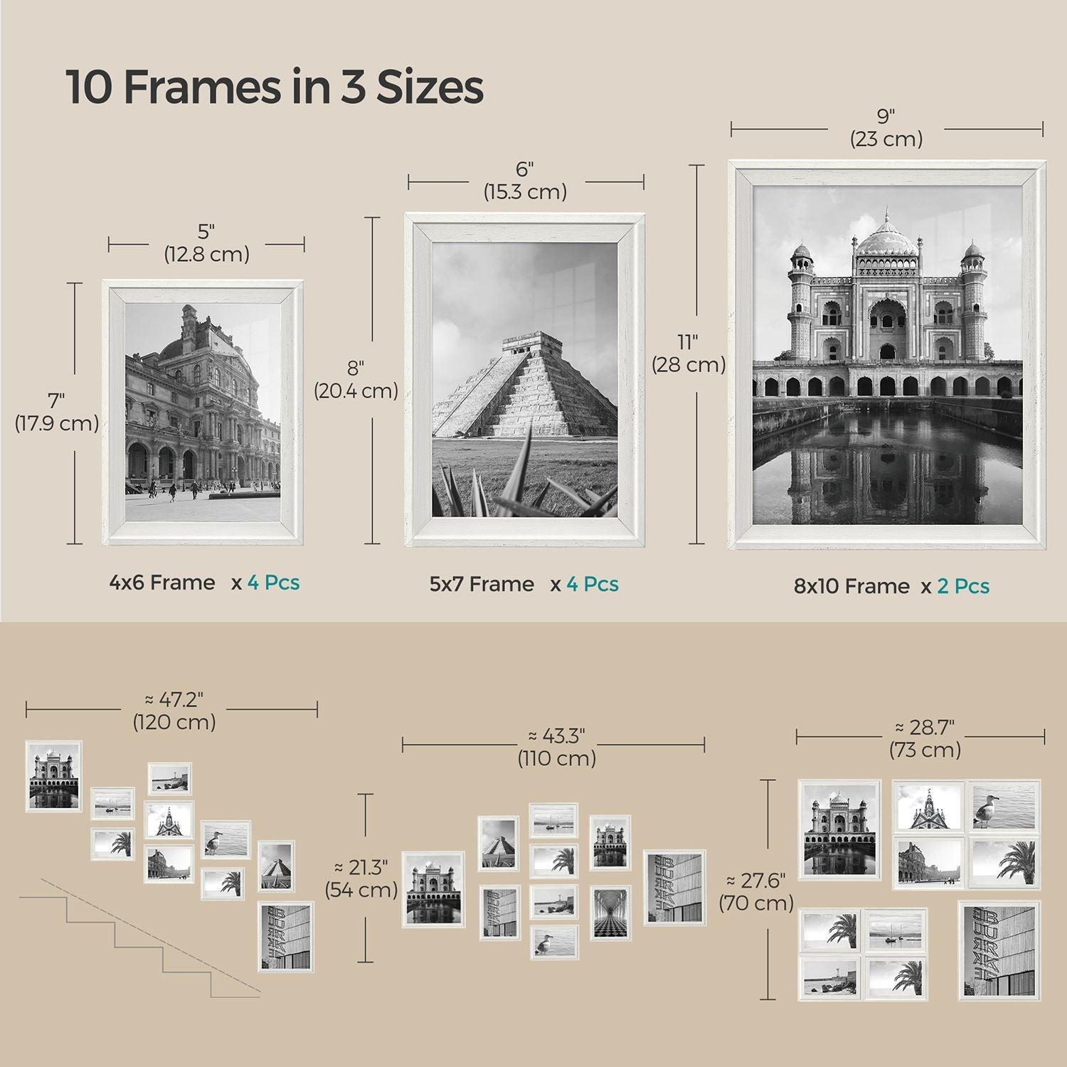 Picture Frames Set - MDF - Various Sizes