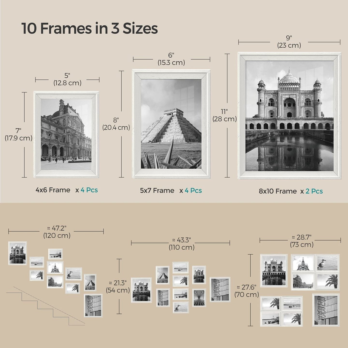 Picture Frames Set - MDF - Various Sizes