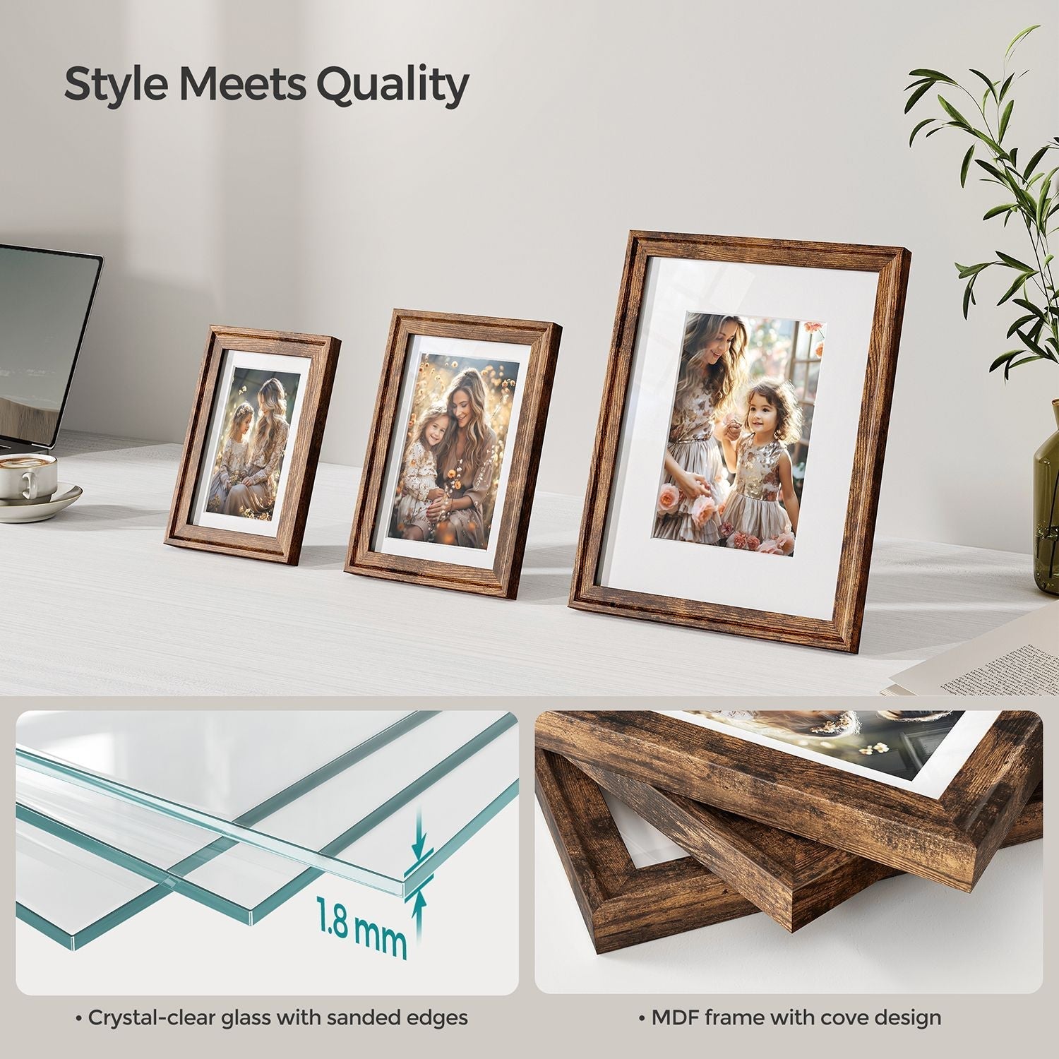 Picture Frames Set - MDF - Various Sizes