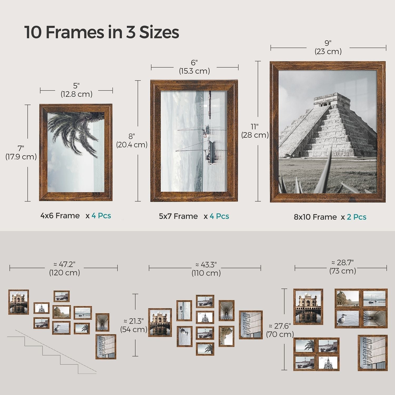 Picture Frames Set - MDF - Various Sizes