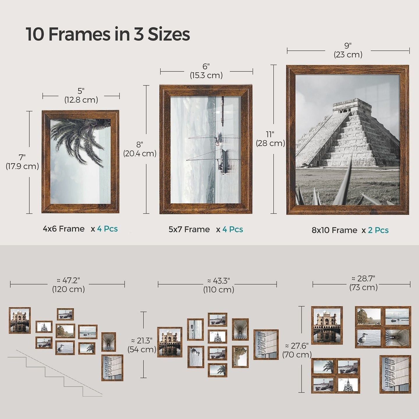Picture Frames Set - MDF - Various Sizes