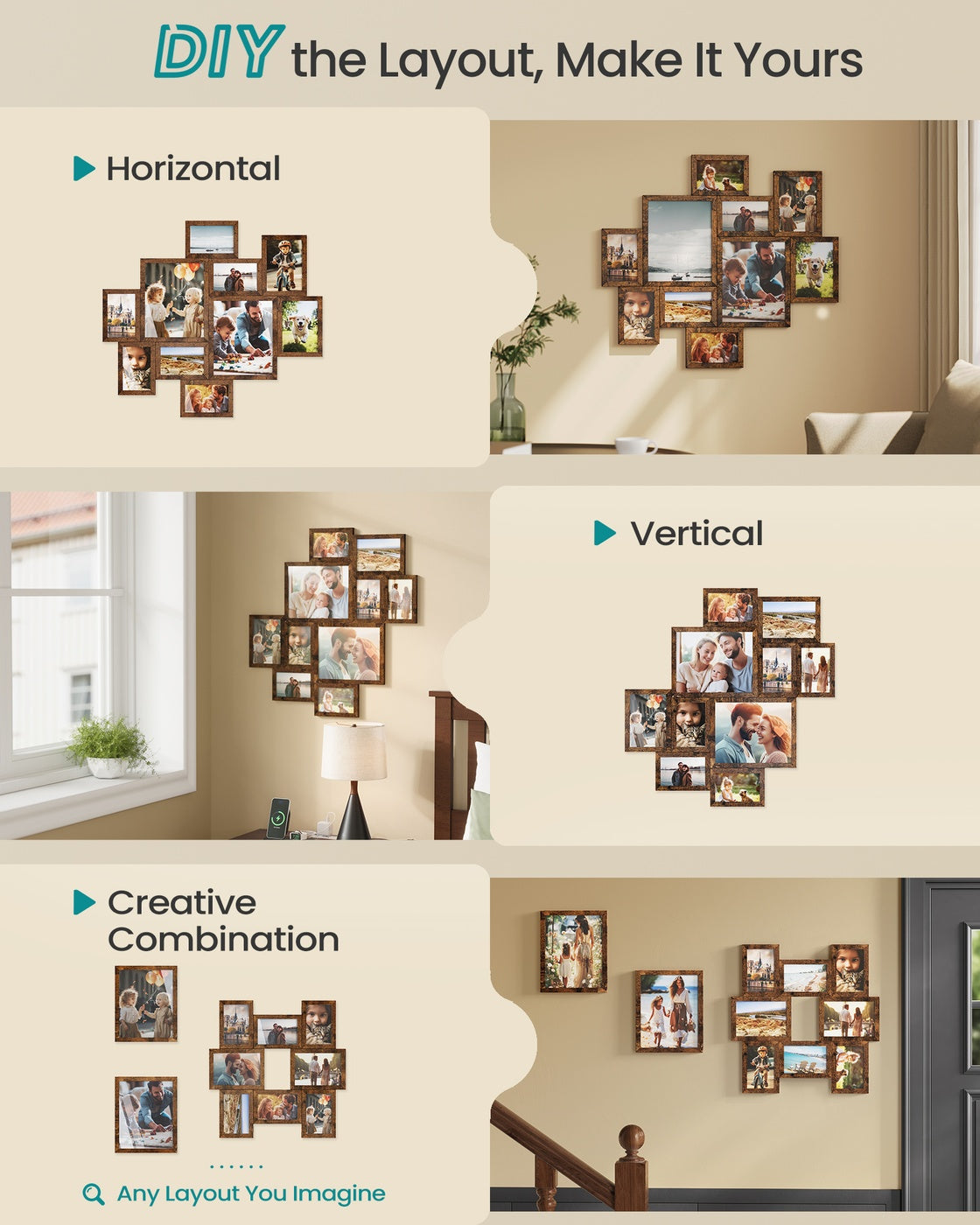 Collage Photo Frames - PVC - 10 Multi Picture Frames