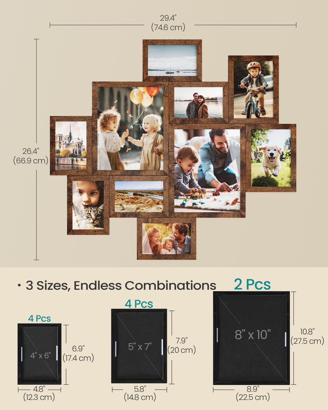 Collage Photo Frames - PVC - 10 Multi Picture Frames