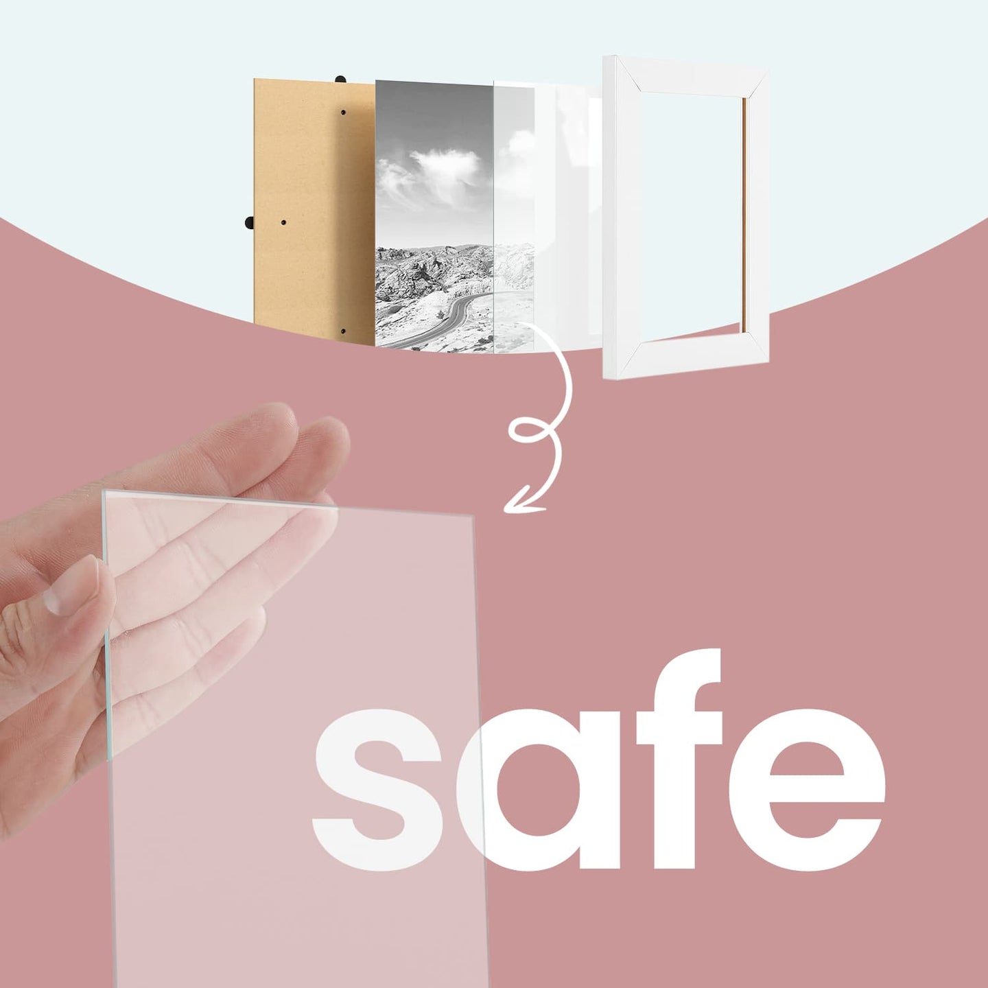 Collage Photo Frame - Glass - Cloud White - 12 Openings for 4x6 Photos