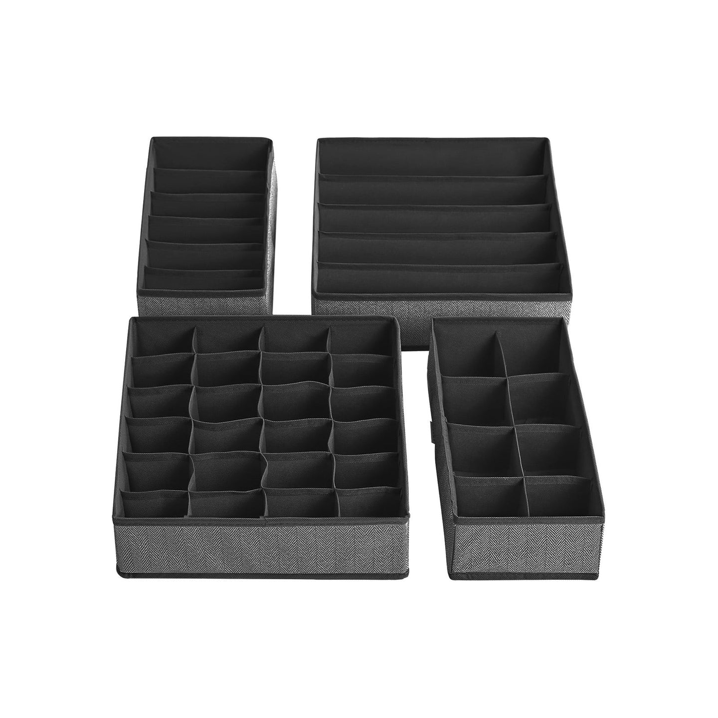 Set of 4 Drawer Dividers - Wood - Natural Finish - Adjustable Design