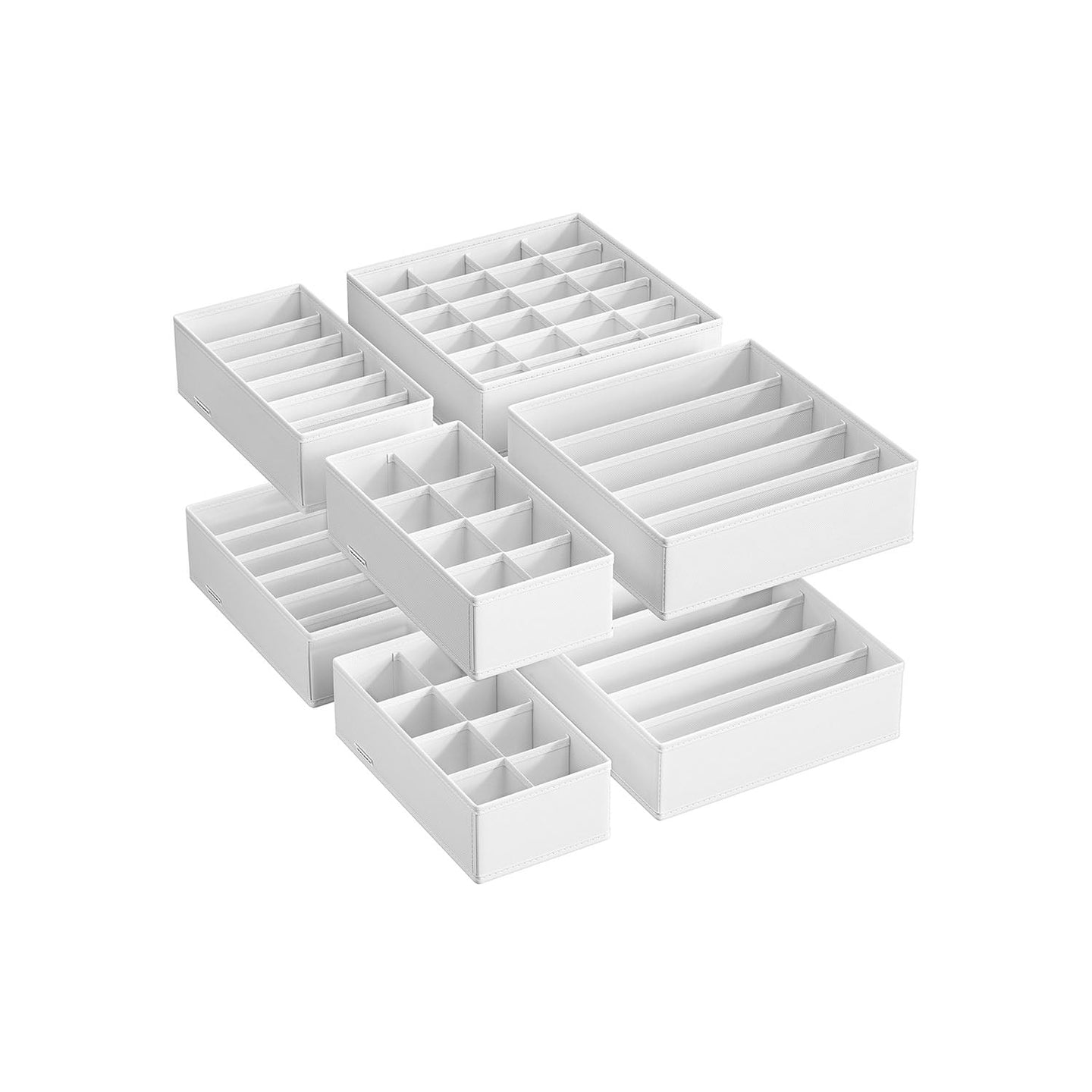 Set of 8 Foldable Fabric Drawer Organisers - Grey - Ideal for Underwear