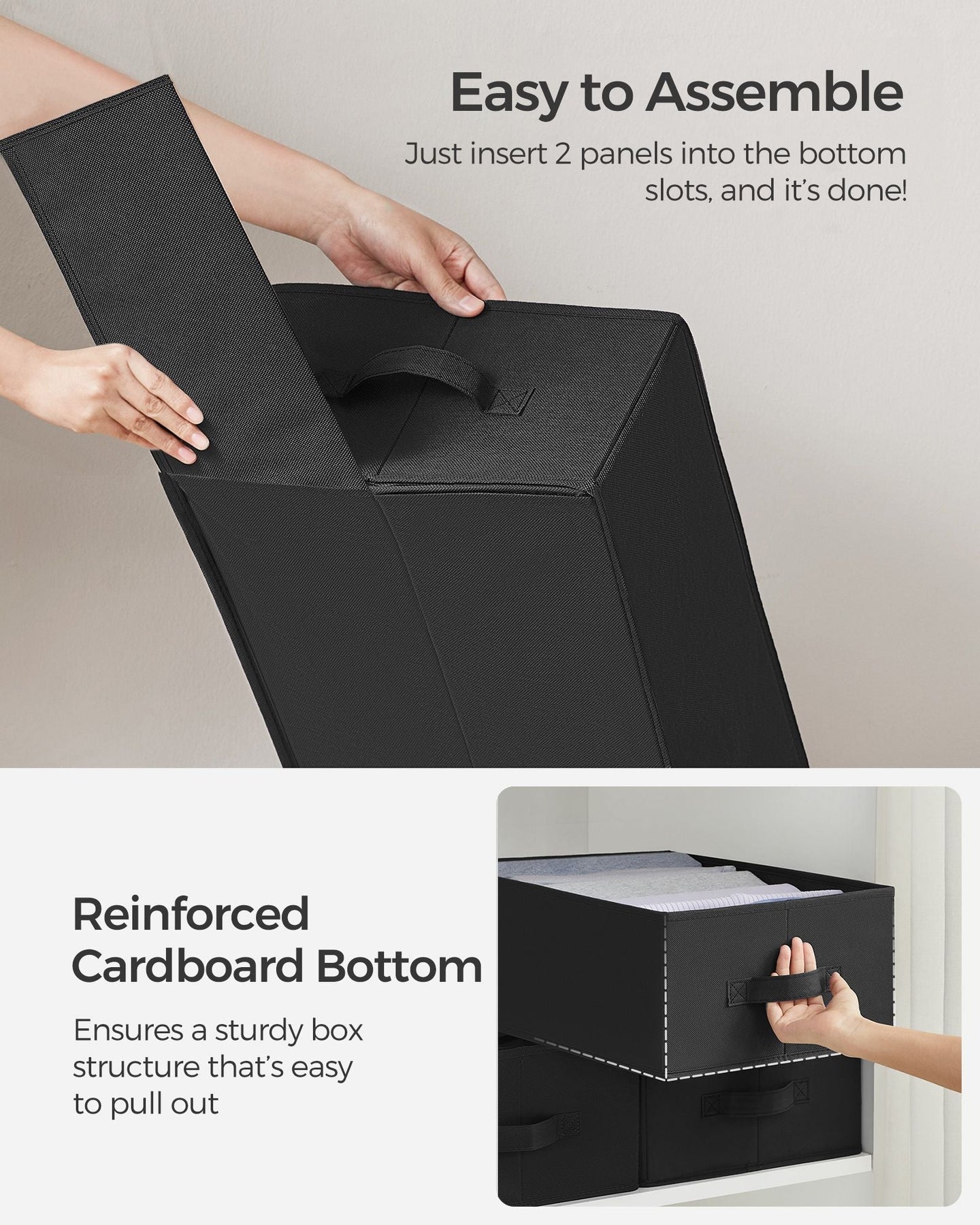 Drawer Organiser Set - Fabric - Classic Black - Set of 4