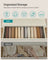Set of 2 Drawer Organisers - 6 Compartments - Fabric - Dove Grey