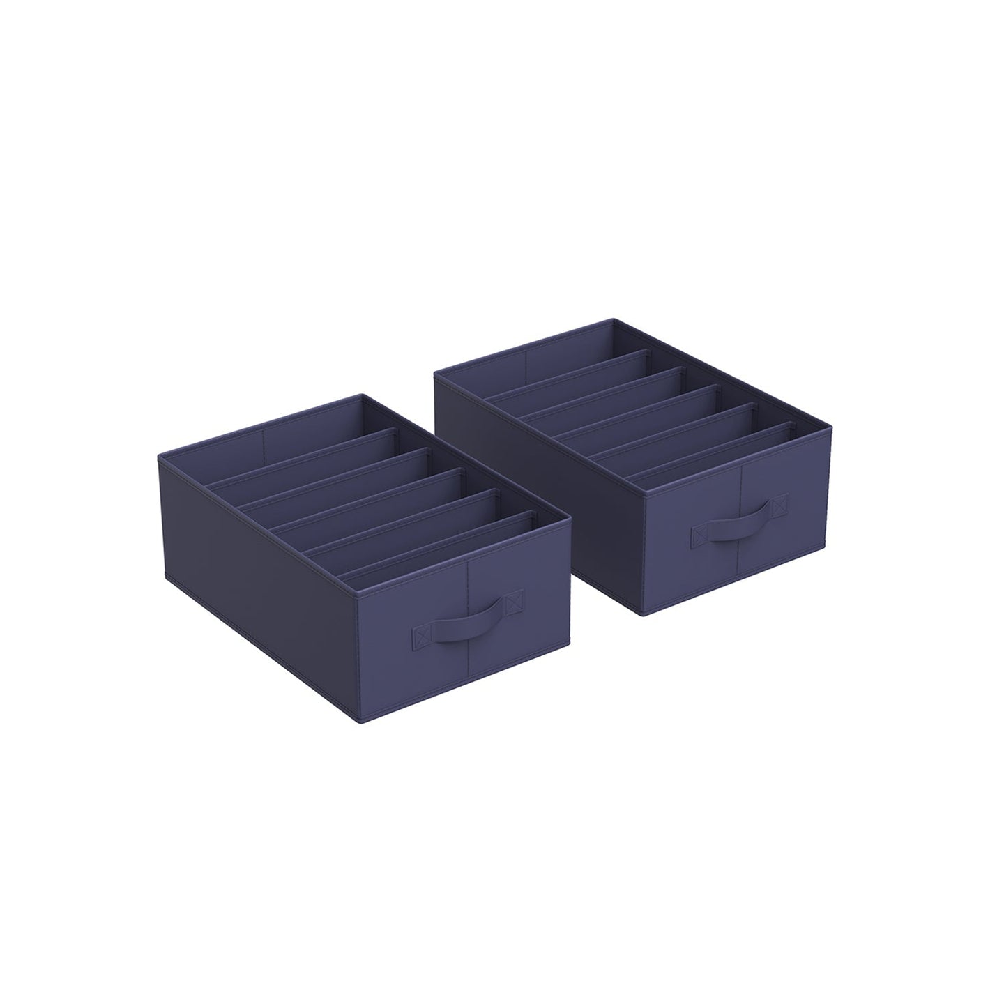 Drawer Organisers - Fabric - Charcoal Blue - Set of 2