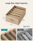 Set of 4 Drawer Organisers - 6 Compartments - Fabric - Sand Beige - Durable Material