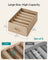 Set of 6 Drawer Organisers - 6 Compartments - Fabric - Sand Beige