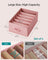 Set of 4 Drawer Organisers - 6 Compartments - Fabric - Jelly Pink