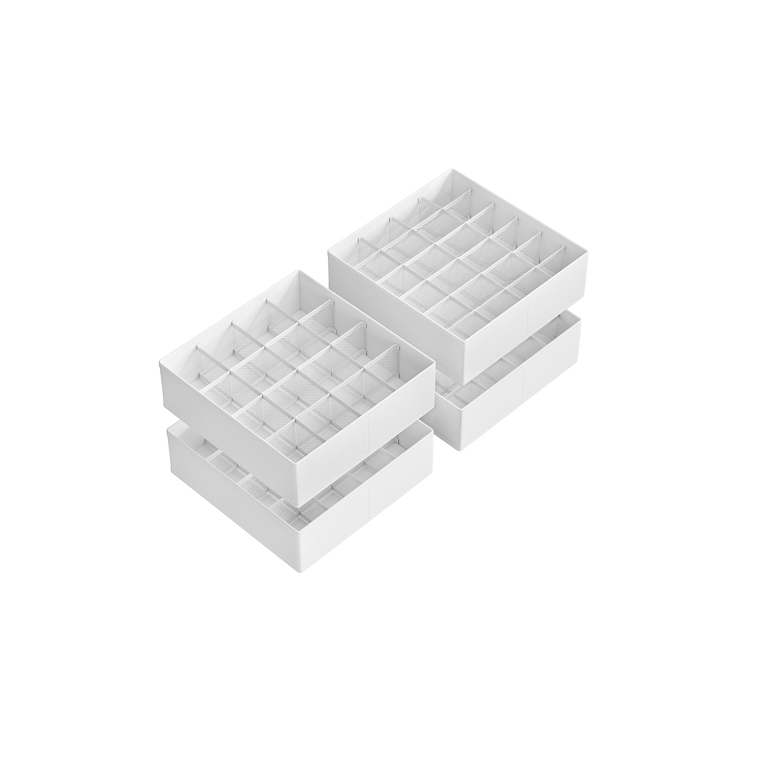 Drawer Organisers Set - 80 Compartments - Fabric - Ink Black