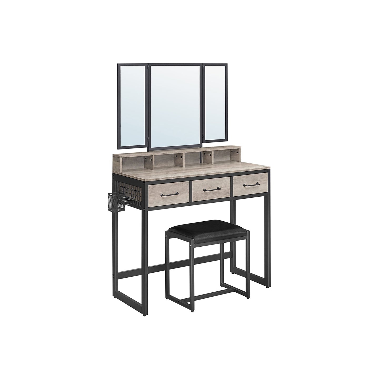 Dressing Table - Wood - Tri-Fold Mirror