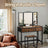 Dressing Table Set - Steel Frame - Rustic Brown and Black - Triple Fold Mirror with 3 Drawers
