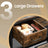 Dressing Table Set - Steel Frame - Rustic Brown and Black - Triple Fold Mirror with 3 Drawers