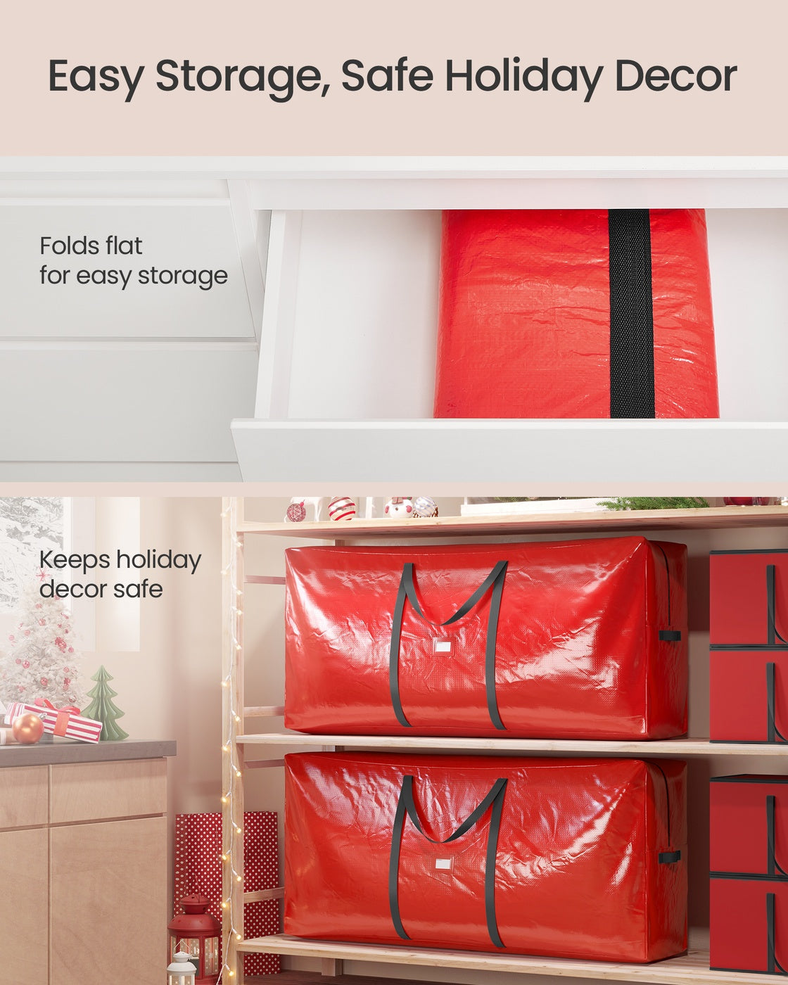Artificial Tree Storage Bag - Red - Tear-Resistant PE