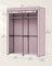 Collapsible Portable Wardrobe - With 2 Clothes Rails - Fabric - Grey