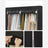 Portable Wardrobe - Fabric - Black - Large Capacity with 2 Hanging Rails and Shelves