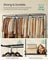 Clothes Wardrobe - Fabric - Black - Large Capacity with 3 Hanging Rails and Shelves