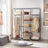 Portable Closet - Non-Woven Fabric - Grey - Large with Herringbone Pattern and Shelves