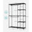 Foldable Wardrobe - Fabric - Black - Freestanding with Clothes Rails