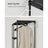 Foldable Wardrobe - Fabric - Black - Freestanding with Clothes Rails