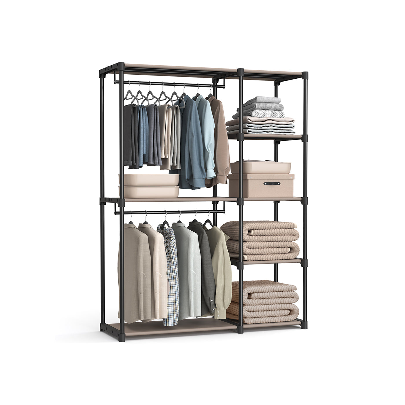 Freestanding Open Wardrobe - MDF - Rustic Taupe