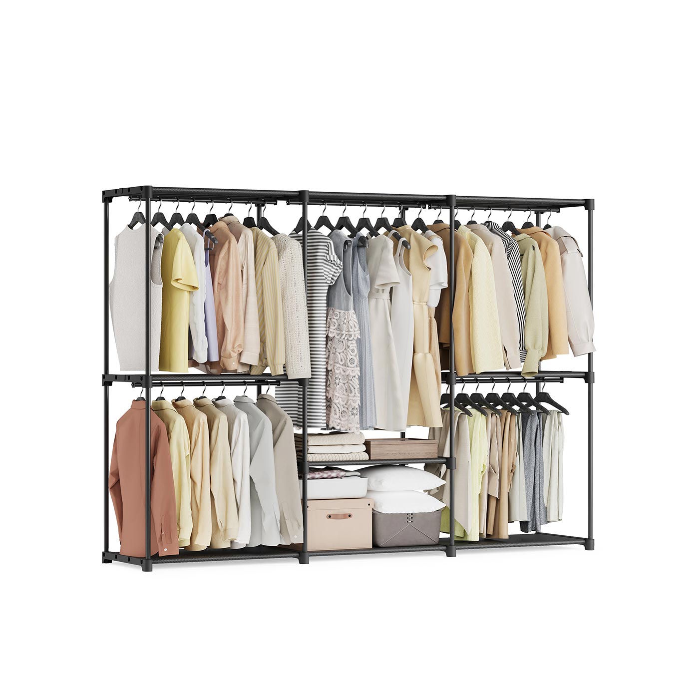 Portable Closet - Fabric - Ink Black - Freestanding Wardrobe with Clothes Rails