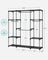 Portable Clothes Wardrobe - Fabric - Ink Black - Large Capacity with Compartments