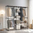 Portable Open Wardrobe - Metal - Black - Freestanding with Clothes Rails and Shelves for Bedroom