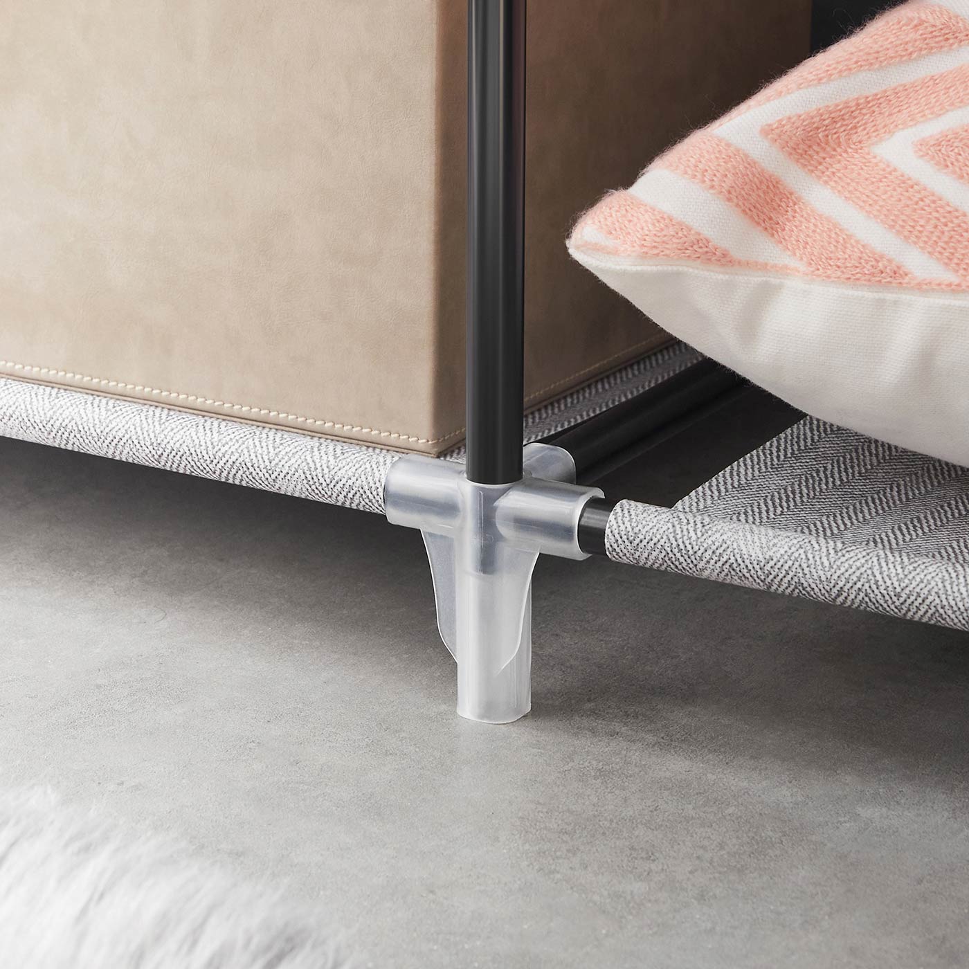 Portable Closet - Metal Frame - Grey - 6 Shelves & 2 Hanging Rails