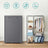 Portable Wardrobe - Non-Woven Fabric - Grey - 6 Shelves and Hanging Rail
