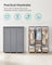 Portable Clothes Wardrobe - Fabric - Grey - Large Capacity with Cover and Multiple Storage Options