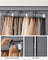 Portable Clothes Wardrobe - Fabric - Grey - Large Capacity with Cover and Multiple Storage Options