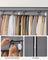 Portable Clothes Wardrobe - Fabric - Grey - Large Capacity with 4 Hanging Rails and Shelves