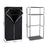 Canvas Hanging Rail Wardrobe - Fabric - Black - Includes Shelves and Storage Space