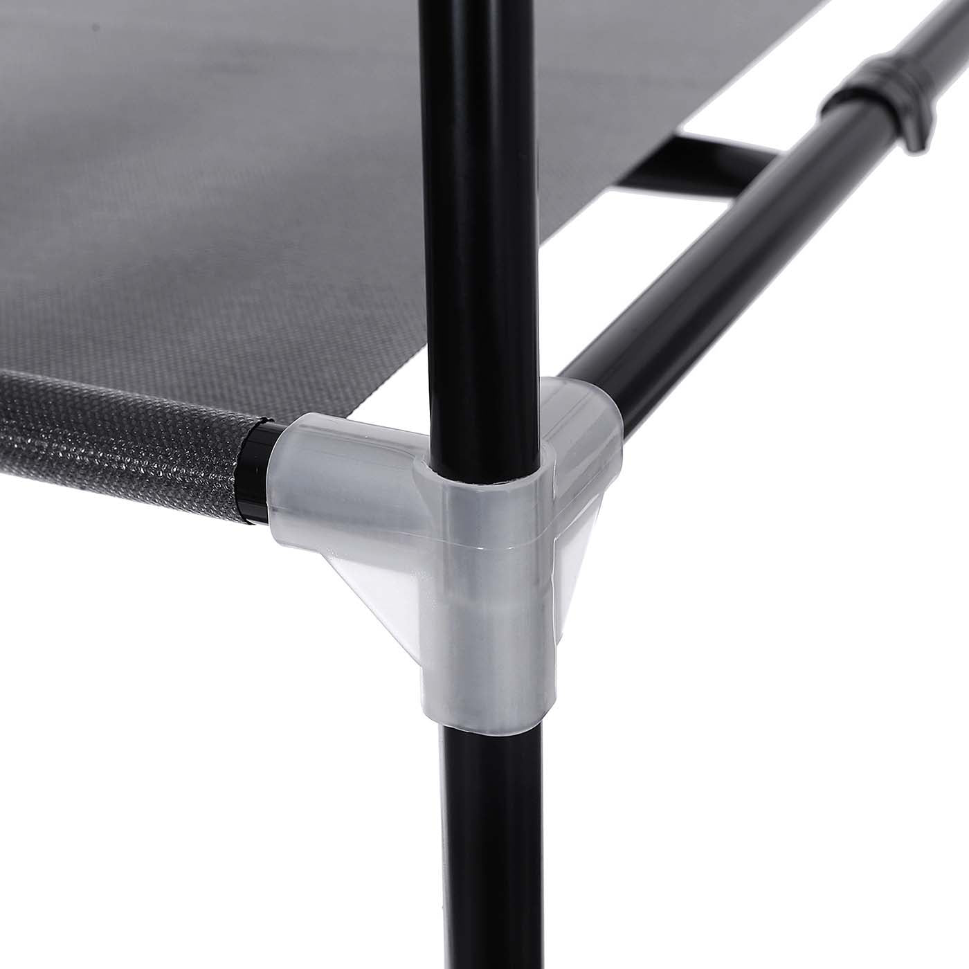 Canvas Hanging Rail Wardrobe - Fabric - Black - Includes Shelves and Storage Space