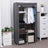Adjustable Fabric Wardrobe - Canvas - Black - Double Hanging Rails with 7 Assembly Options