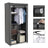 Adjustable Fabric Wardrobe - Canvas - Black - Double Hanging Rails with 7 Assembly Options