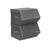Set of 2 Fabric Storage Boxes - Metal Frame - Grey - Stackable with Magnetic Hinged Lid and Side Handles