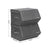 Set of 2 Fabric Storage Boxes - Metal Frame - Grey - Stackable with Magnetic Hinged Lid and Side Handles